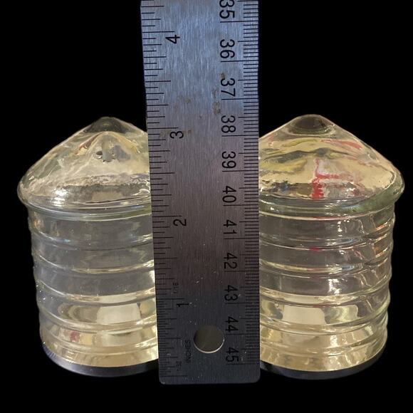 Silo Salt and Pepper Shakers-Glass and Metal Farmhouse Kitchen - Picture 1 of 3